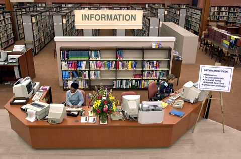 The Iacoboni Library customer service area