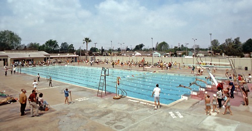 Mayfair Park and pool in 1960