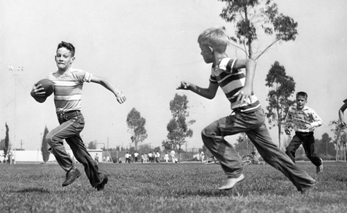 Lakewood kids in 1957 playing sports