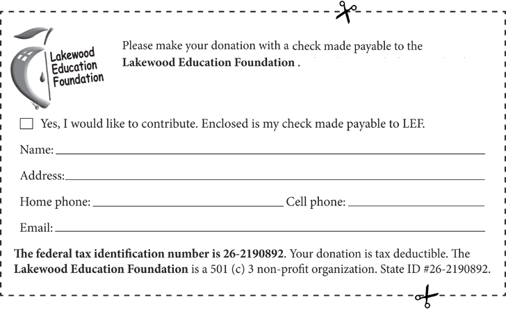 Clip form for mailing in a donation for LEF.