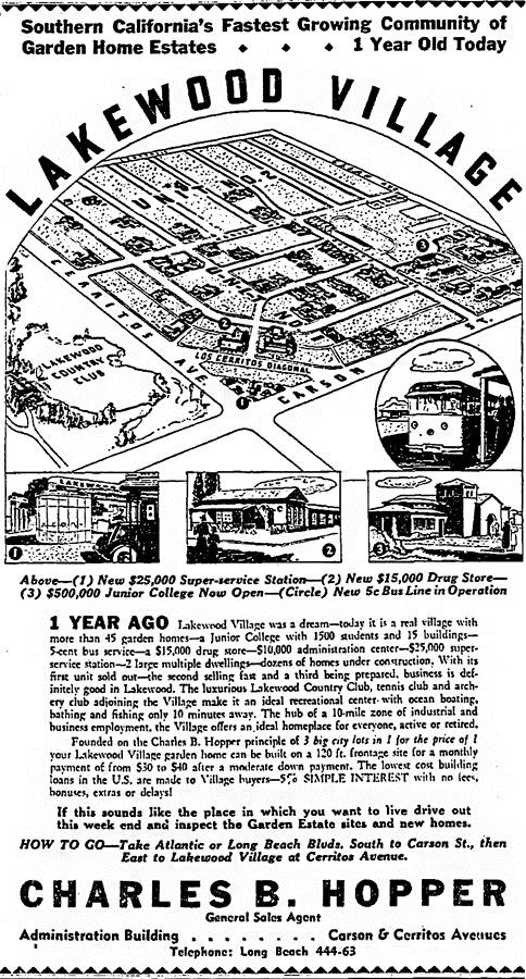 Lakewood Village poster showing the business district