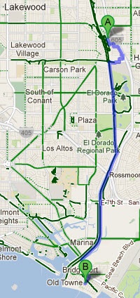 San Gabriel River Bike Trail map