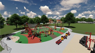 Wide view of playground