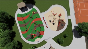 Aerial view of proposed playground
