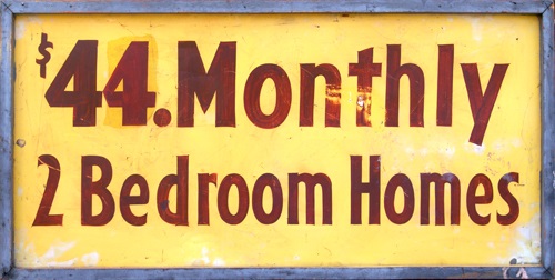 Advertising sign shows low monthly payments