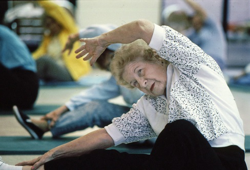 Seniors in an exercise class