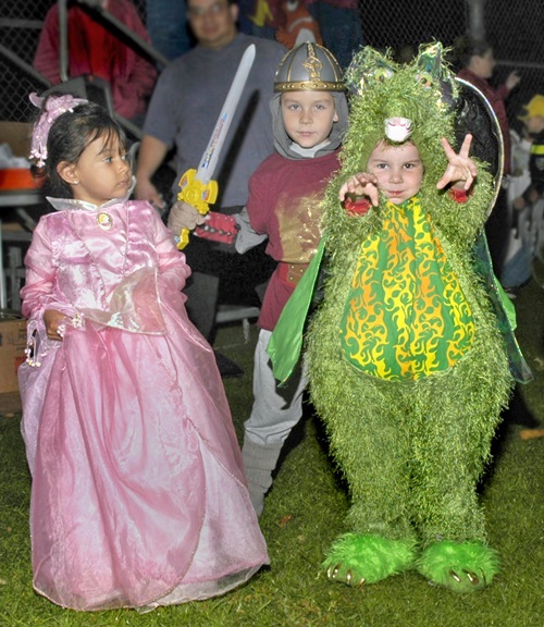 Kids dressed in Halloween costumes