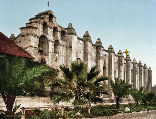 Postcard of San Gabriel Mission from the 1920s