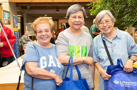 Three ladies at senior health fair