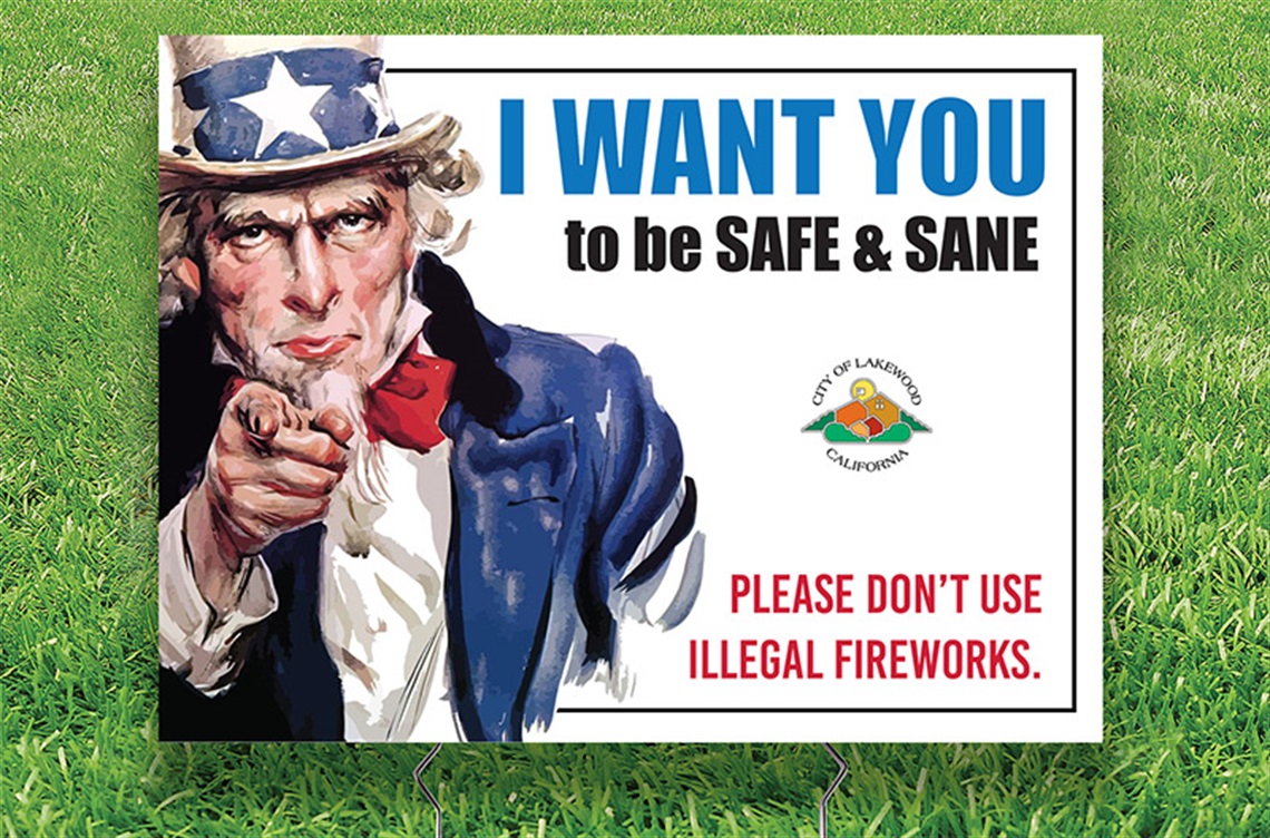No Illegal Fireworks Lawn Sign 2023
