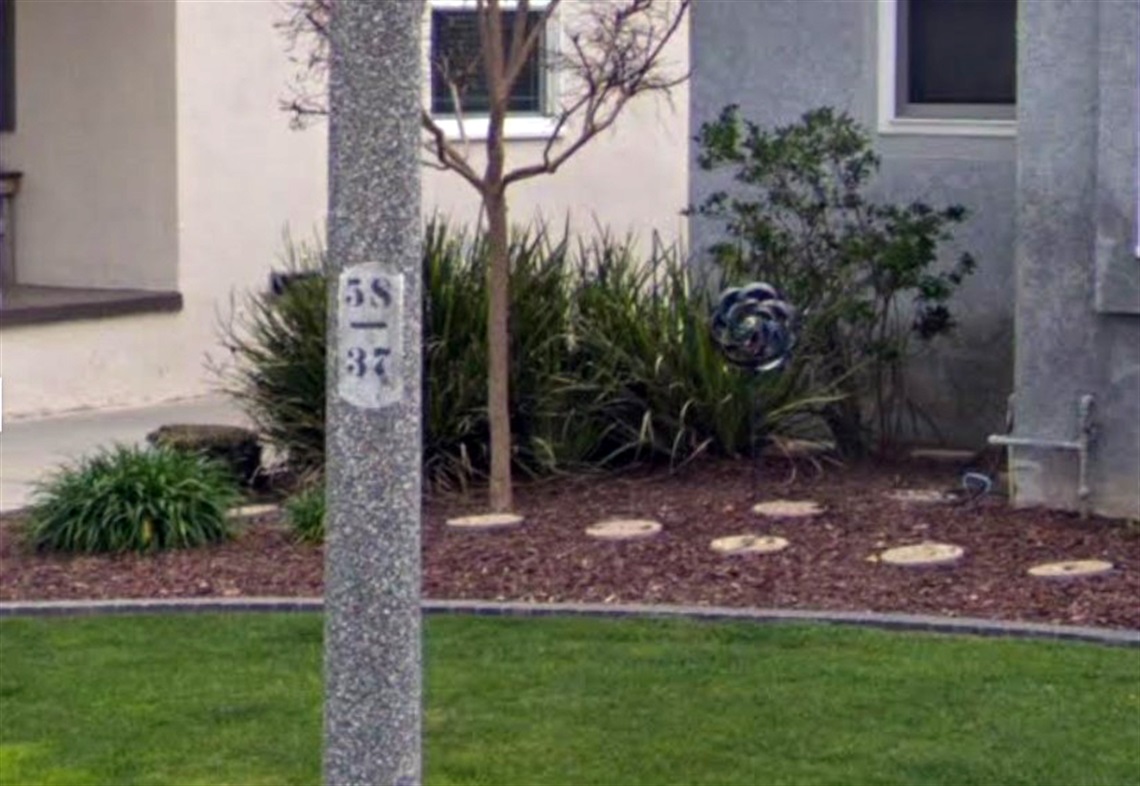 Streetlight pole with number