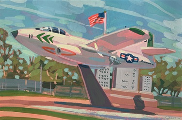 Painting of Veteran's Memorial plane.